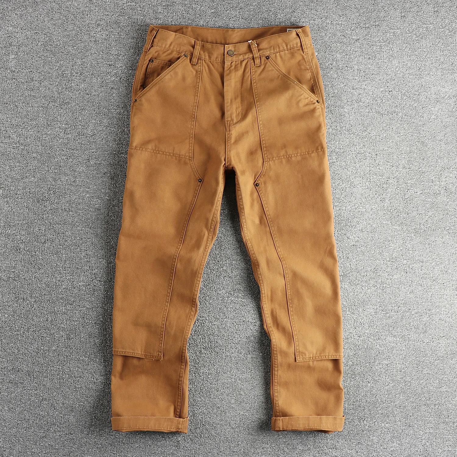 Salopette épaisse pour homme, pantalon droit rayé bleu teint, reproduction tendance, pantalon de cou