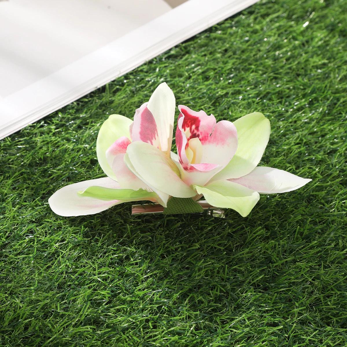 Pinces à cheveux à fleurs d'orchidées, petite épingle à cheveux bohème, Barrette de mariée, fleur de