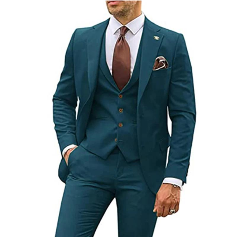 Costumes beiges 3 pièces pour hommes, coupe cintrée, smoking De marié, costumes De mariage, meilleur