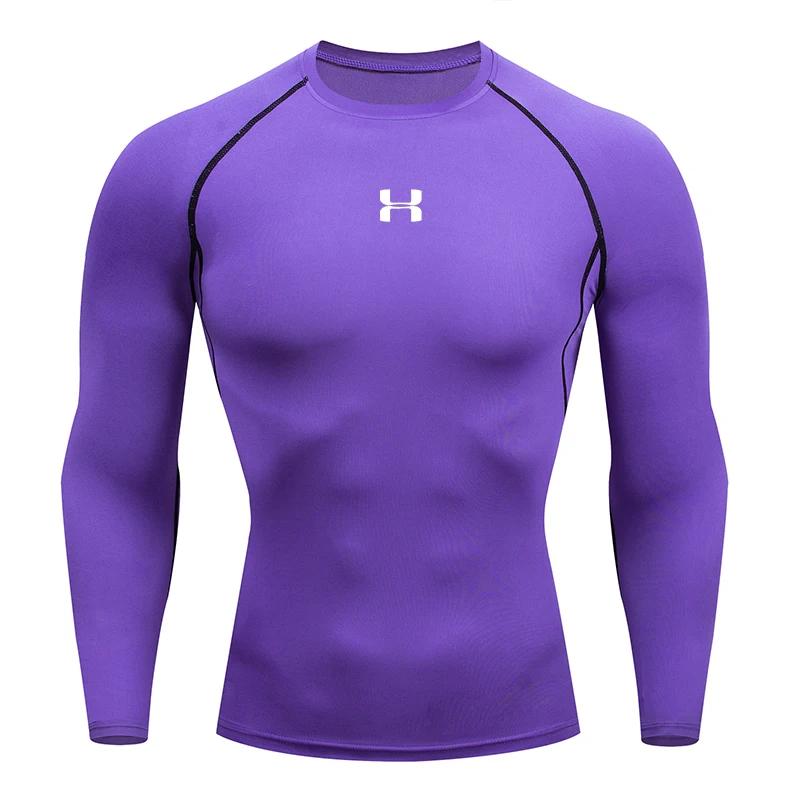 T-shirt de compression à manches longues pour homme, séchage rapide, coupe ajustée, idéal pour l'ent