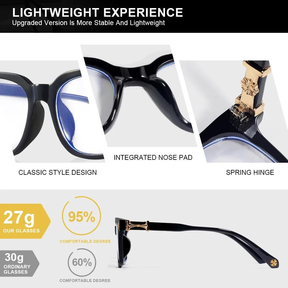 Lunettes carrées Anti-lumière bleue pour hommes et femmes, 1 pièce, monture noire et transparente, u