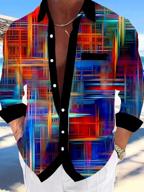 Chemise à manches longues pour hommes et femmes, couleur régulière, motif 3D, mode décontractée, rev