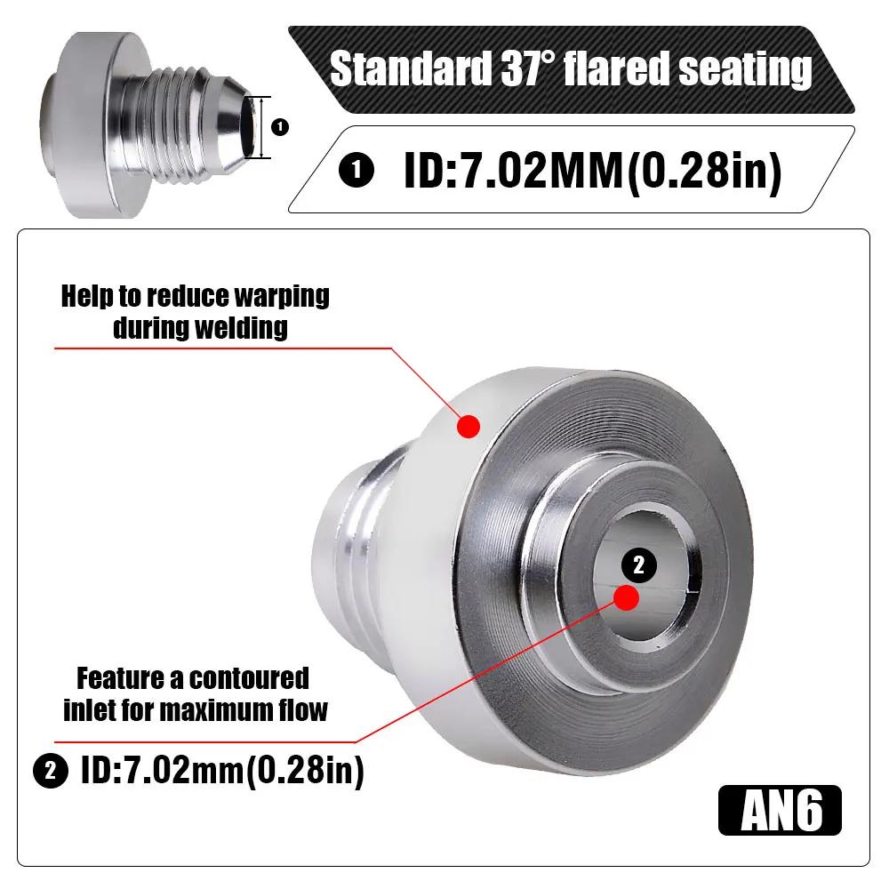 Adaptateur de raccord de soudure mâle droit en aluminium AN6 AN8 AN10, raccord de tuyau nitreux pour