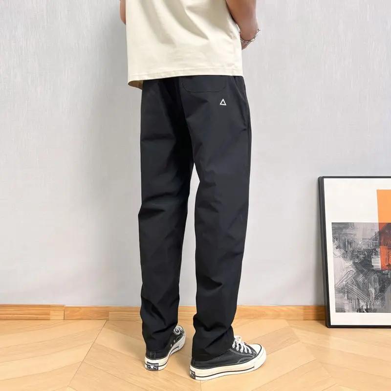 Pantalon cargo fin d'été pour hommes, pantalon fuselé décontracté avec poches zippées, pantalon stre