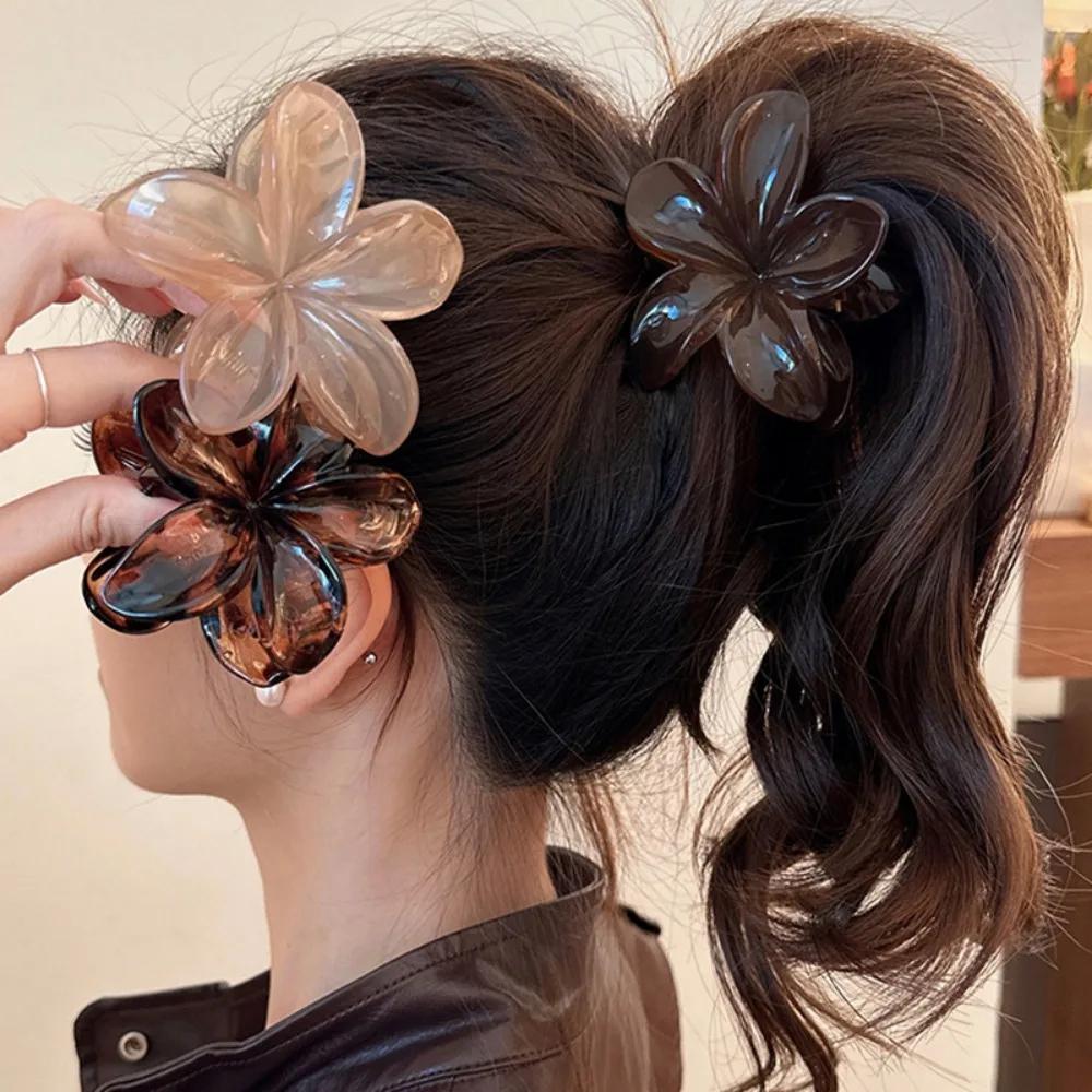 Pinces à cheveux princesse sirène Laser en forme de fleur pour femmes, 8cm/3,15 pouces, grande taill