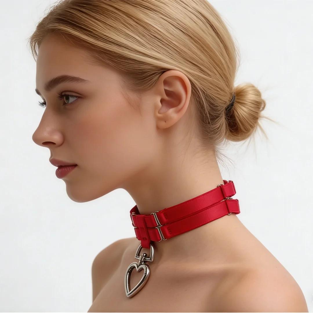 UYEE – anneau de cou coloré pour femmes, grand cercle, cœur, forme géométrique, accessoire, ceinture