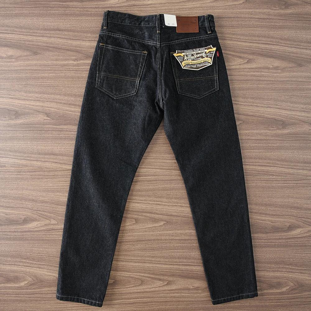 Jean en denim noir pour homme, 2024 coton lavé, pantalon droit lourd, rétro américain, document prim