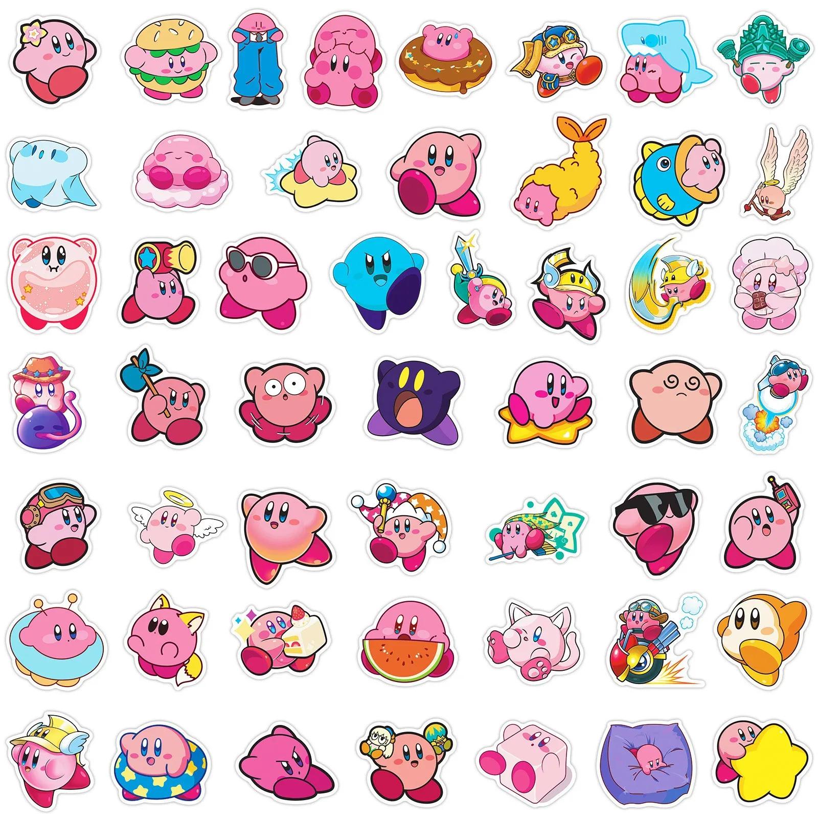 50 pièces jeu Kawaii Kirby autocollants décalcomanies jouets classiques bricolage téléphone bagages 