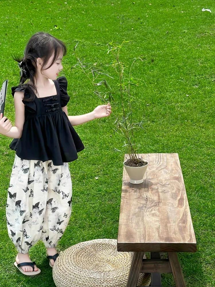 Ensembles de vêtements haut et bas pour enfants, vêtements coréens pour filles, tenues d'été pour en