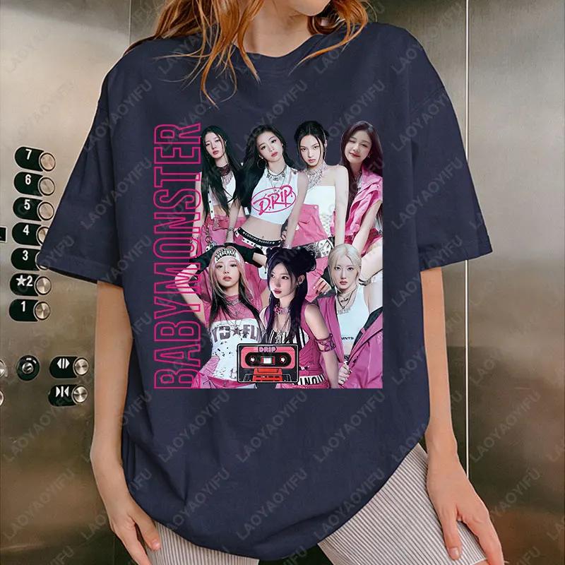 BabyMonster World Tour 2025 sweat Hello Monsters KPOP Fan t-shirt hommes femmes coton décontracté mo