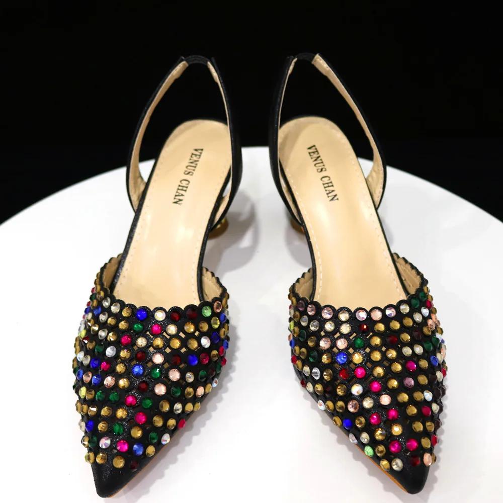 Venus Chan-Chaussures de Mariage à Talons Hauts et Pointus INS, Ensemble de Chaussures et Sacs Color
