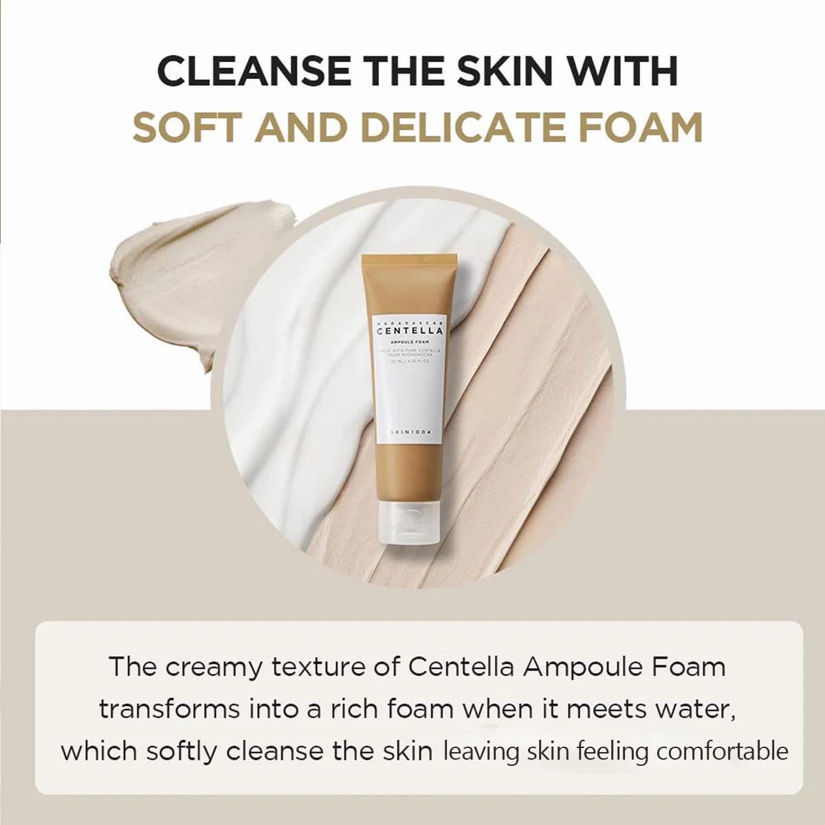 SKIN1004 Ampoule Moussante à la Centella de Madagascar, Nettoyage Doux Sans Sensation de Tiraillemen