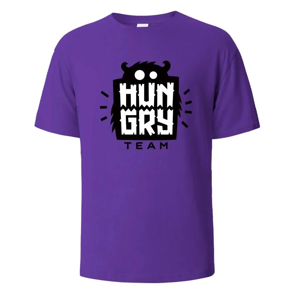 T-shirt imprimé affamé Hip-Hop drôle pour hommes et femmes, 100% coton, t-shirts basiques surdimensi