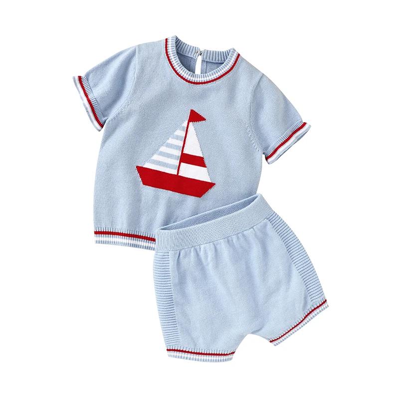 Hauts Super doux à manches courtes avec pantalons courts, ensembles de vêtements deux pièces pour bé