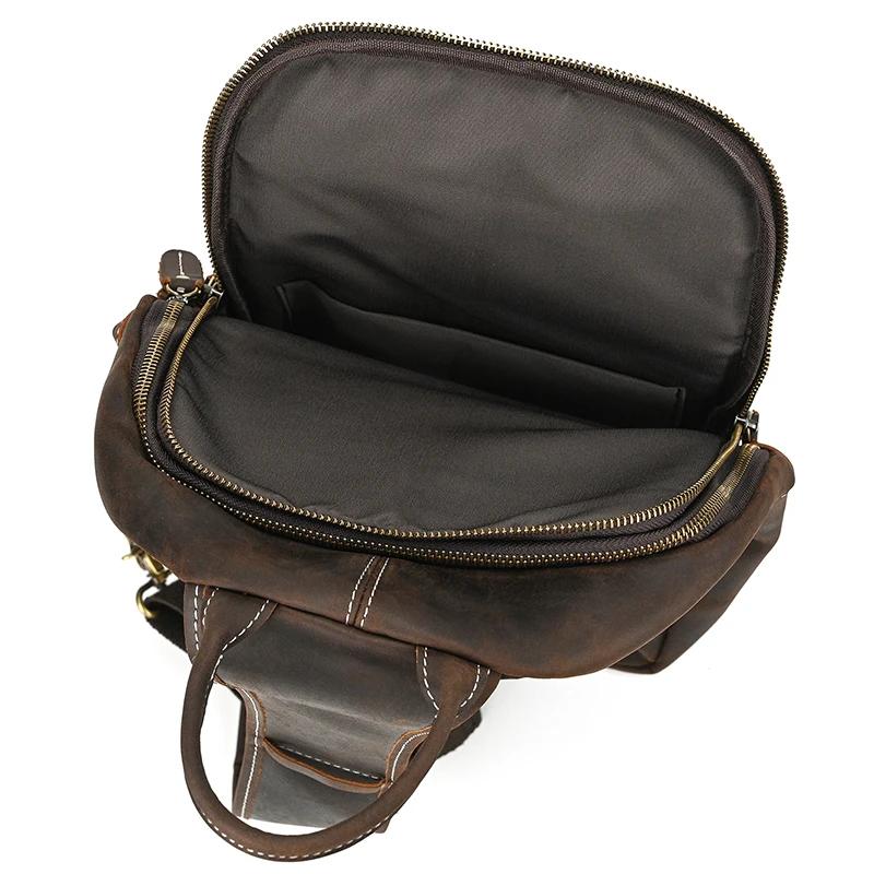 Newsbird – sac à bandoulière en cuir de vache souple pour homme, sacoche de poitrine en cuir véritab
