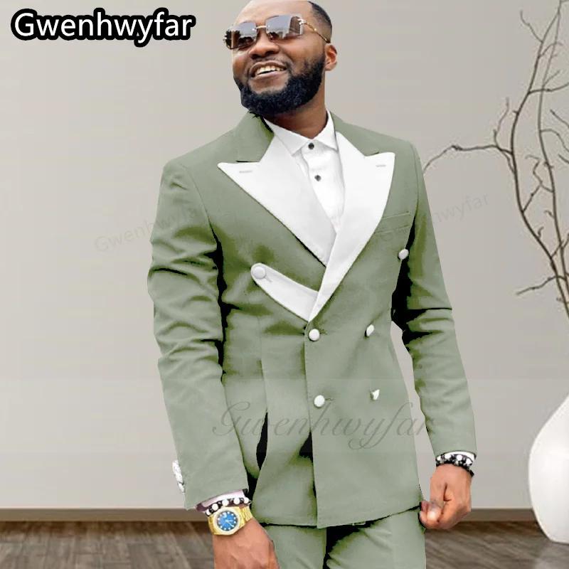 Gwenhwyar – revers à Double boutonnage pour hommes, nouveau, personnalisé, bleu Royal, coupe cintrée