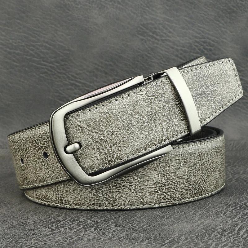 Ceintures en cuir véritable pour hommes, boucle ardillon de haute qualité, mode en argile, décontrac
