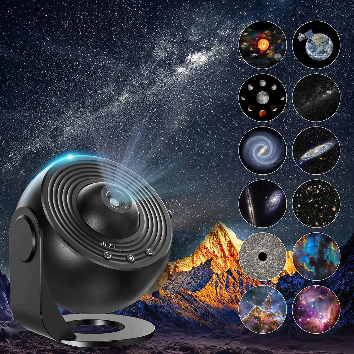 Projecteur d'étoiles Galaxy Ultral 13 en 1, zone d'image HD, veilleuse LED, 13 disques de film, 360 