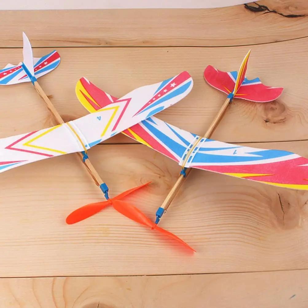 5/10 pièces élastique alimenté avion modèle planeur avions bombardier avion fête d'anniversaire fave