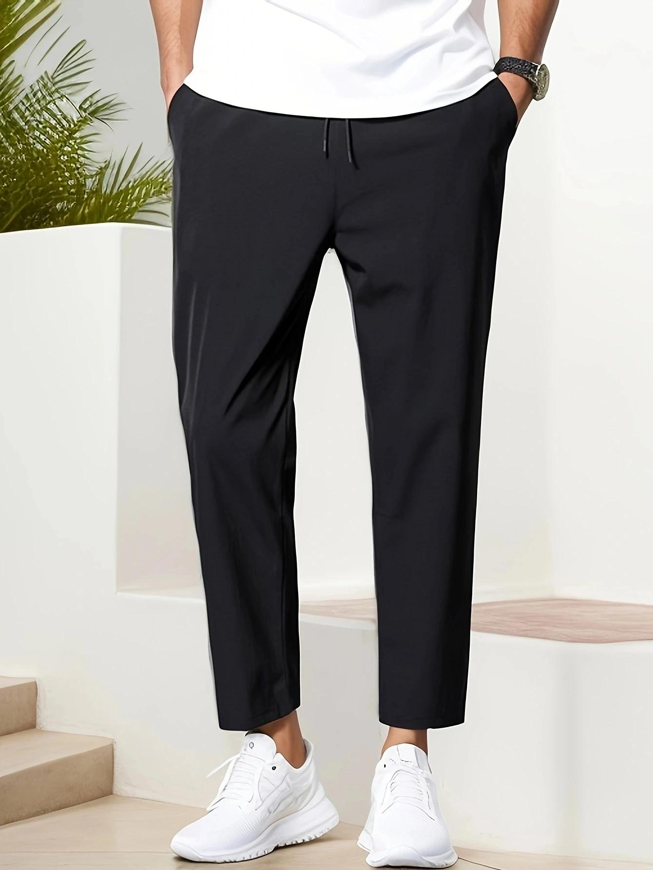 Pantalon de jogging décontracté pour homme, nouvelle collection printemps/été, couleur unie, fin, à 