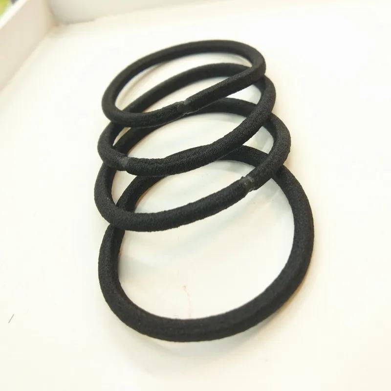 10/30/50pcs 4MM noir élastique pour queue de cheval bandes de cheveux élastiques chouchous pour femm