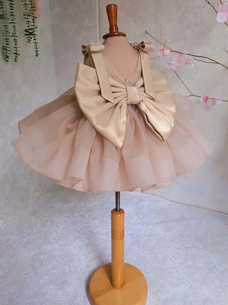 Robe pour enfantsRobe pour enfants jupe en maille bouffante couleur champagne européenne et américai