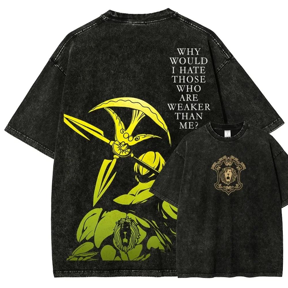 T-shirt imprimé graphique Escanor des sept péchés capitaux, style anime japonais, pour hommes et fem