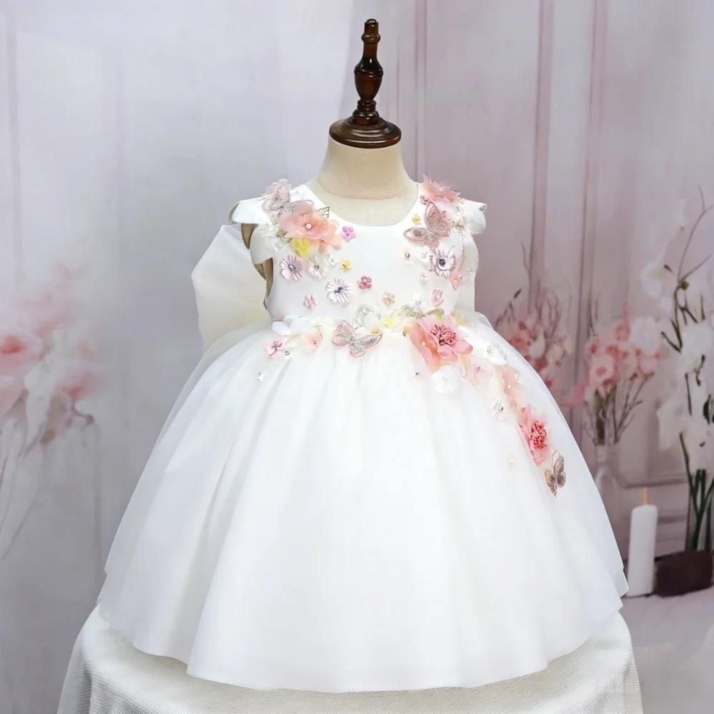 Nouvelle Robe de Princesse Faite à la Main avec Appliques pour Filles, Tenue de Cérémonie, d'Anniver
