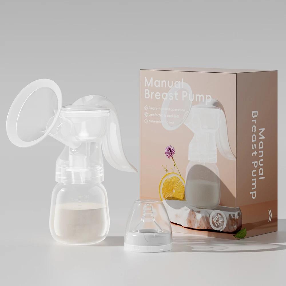 Ensemble de tire-lait manuel sans BPA avec système de pompe à piston – comprend une bouteille et une