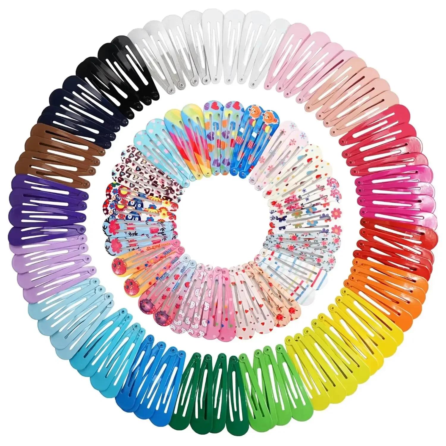 50 pièces pinces à cheveux couleur bonbon brillant 2 pouces sans glissement épingles à cheveux en mé