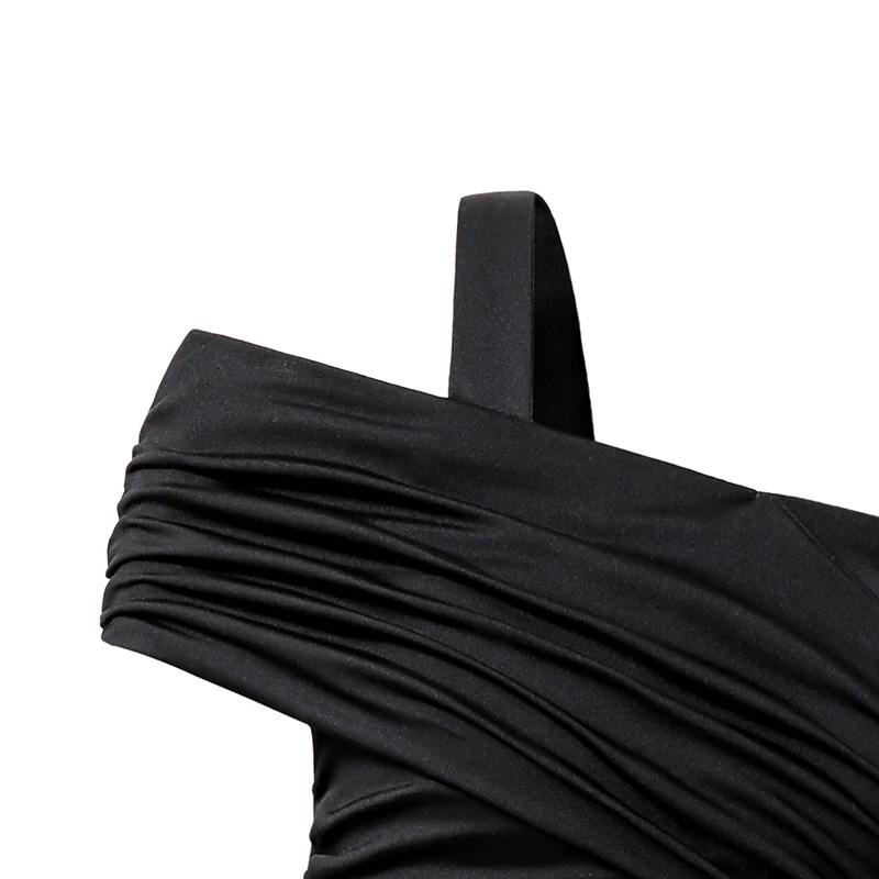 Robe d'été noire pour filles, couleur unie, écharpe, manches courtes, froncée, à plusieurs niveaux, 