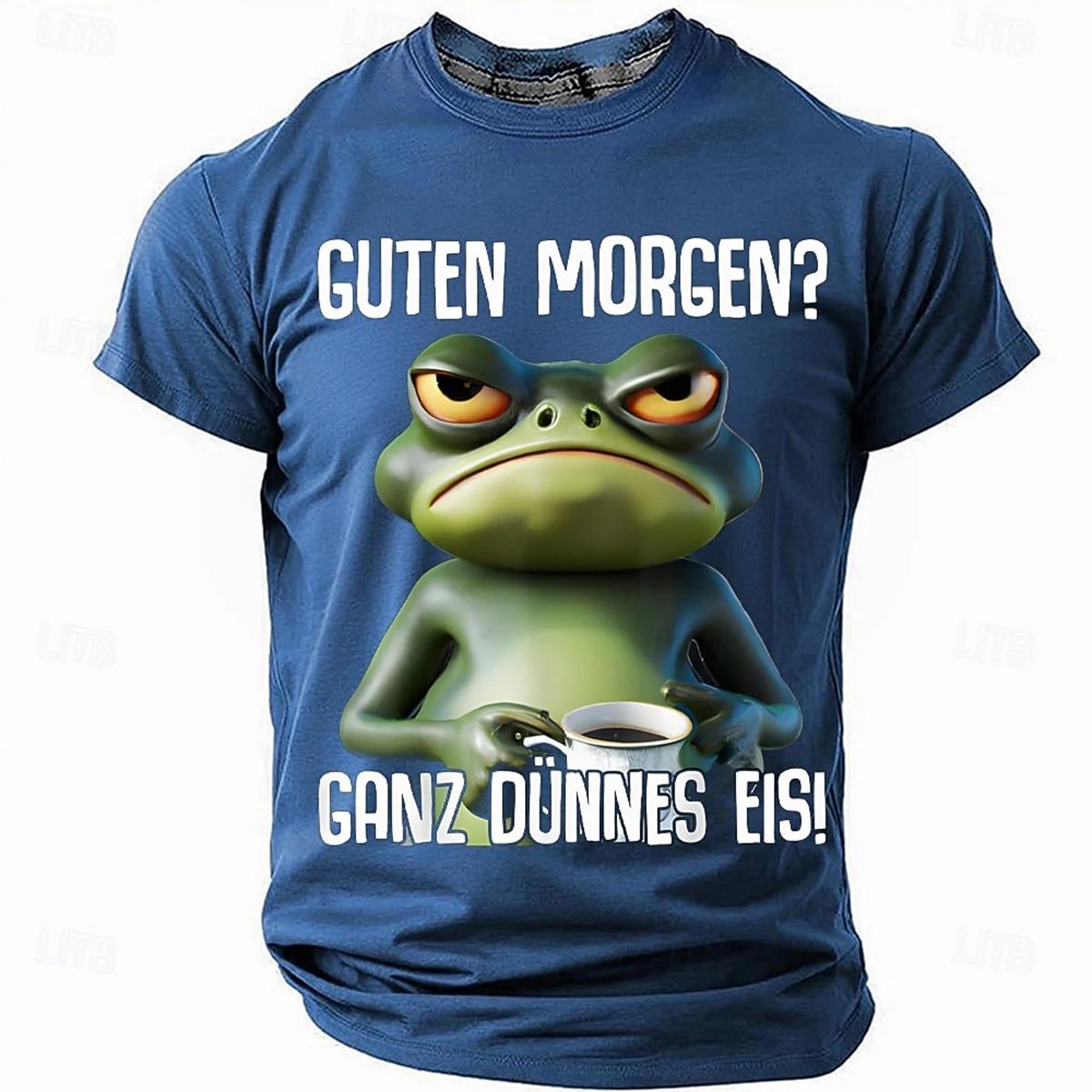 T-shirt décontracté à manches courtes et col rond pour hommes, avec des citations de café intéressan