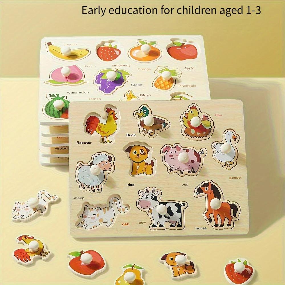 Planche de puzzle pour débutant, géométrie d'éducation précoce Montessori, développement de puzzle à