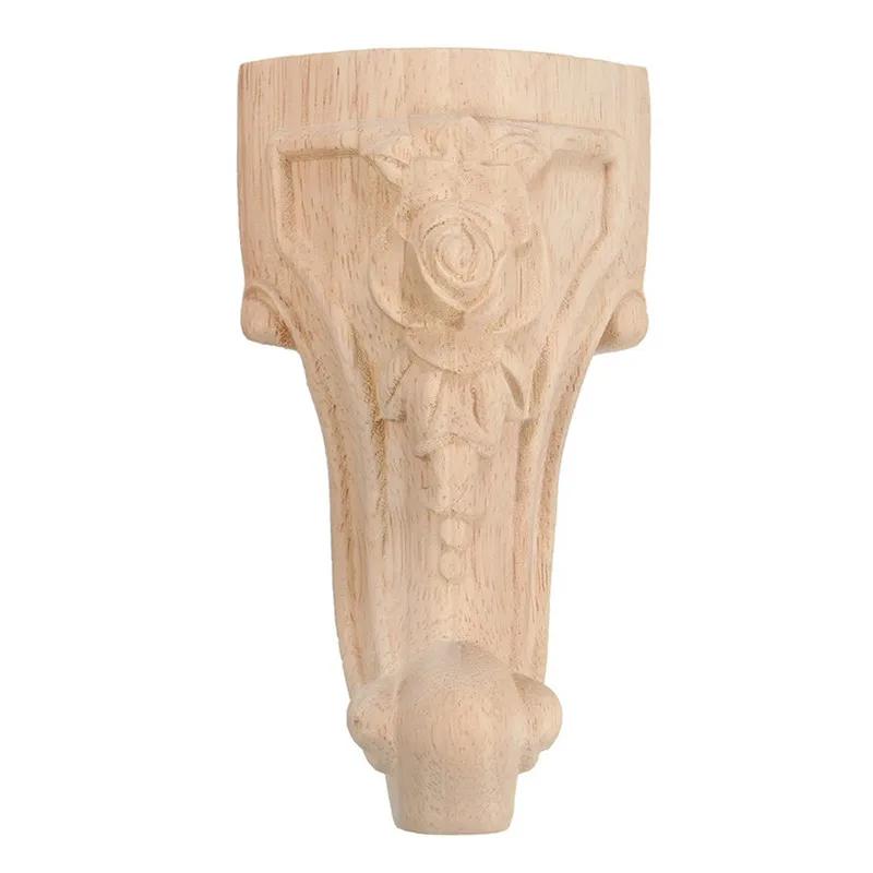 Pieds de meubles sculptés en bois massif de Style européen, 4 pièces, pieds de siège de meuble TV, a