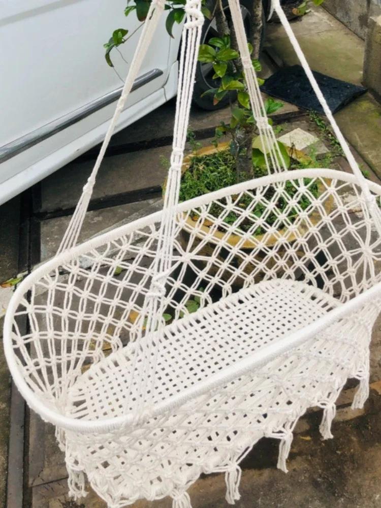 Mir suspendu tissé blanc pour bébé de 0 à 6 mois, berceau, balançoire, lit, nouveau-né