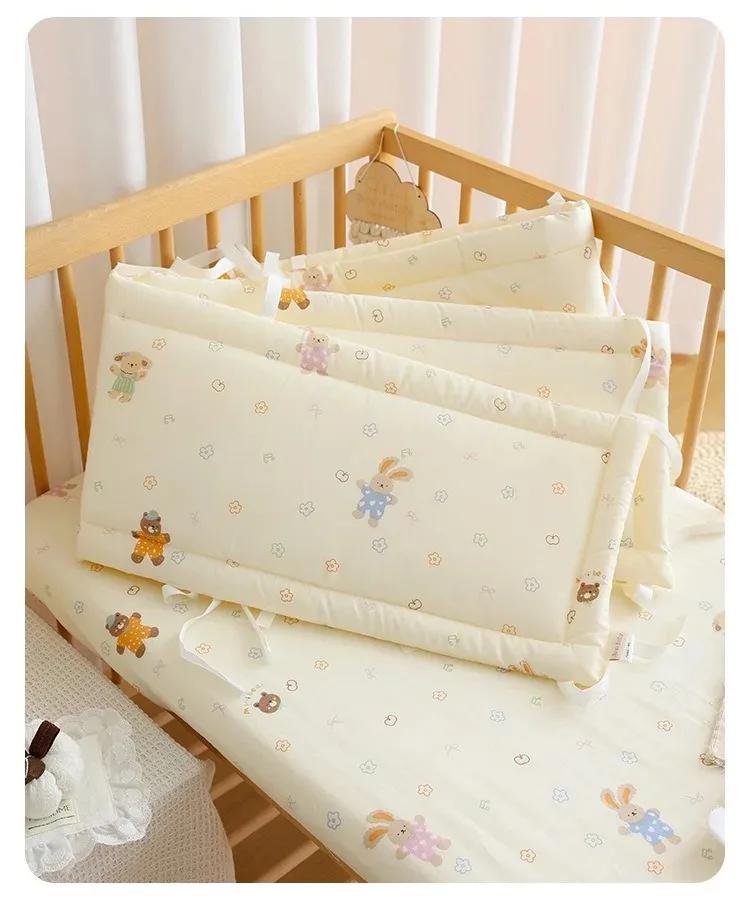 Clôture de berceau pour bébé, sac en coton doux, bande Anti-collision, clôture de lit une pièce pour