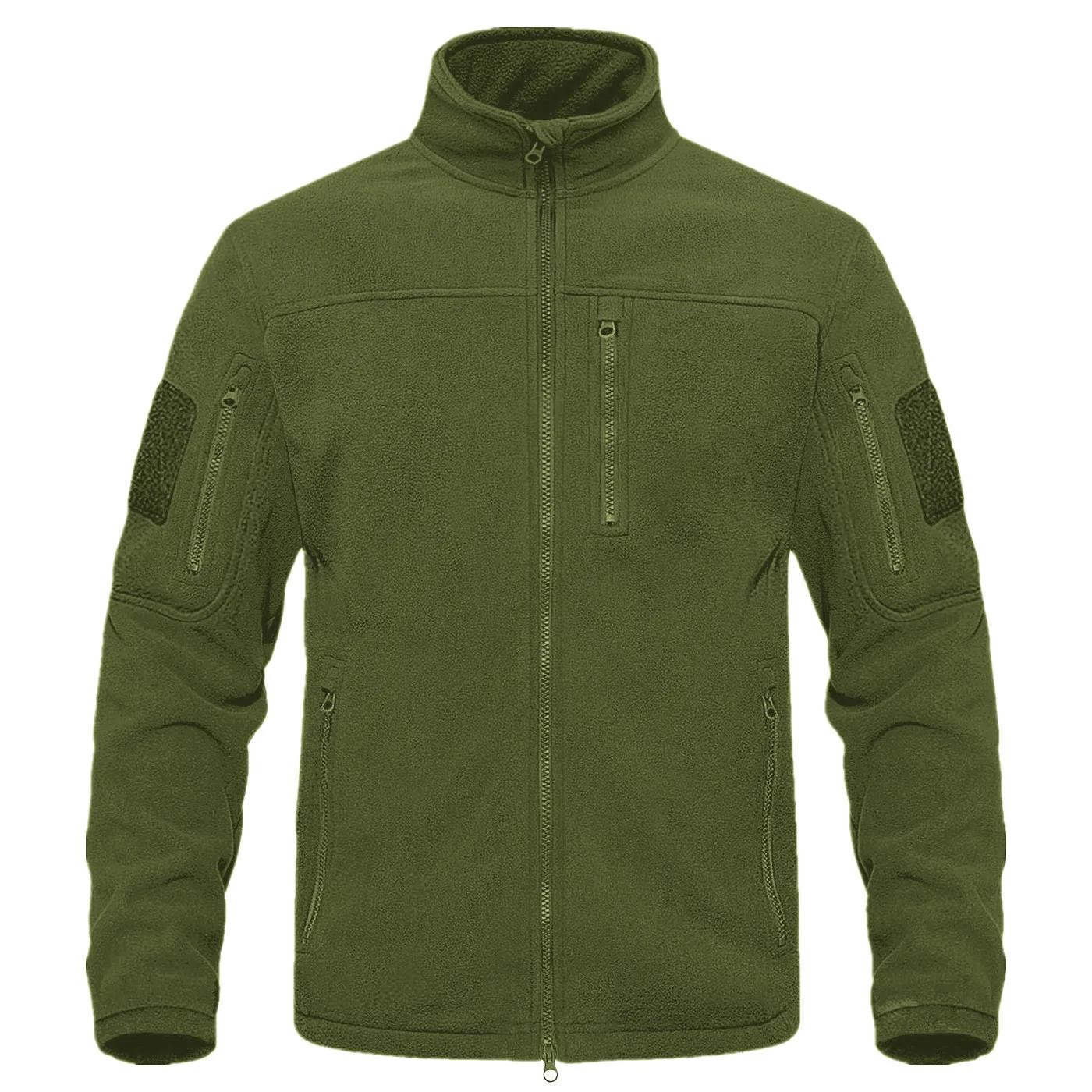 Veste polaire pour hommes, manteau tactique pour Sports de plein air, col montant, fermeture éclair 
