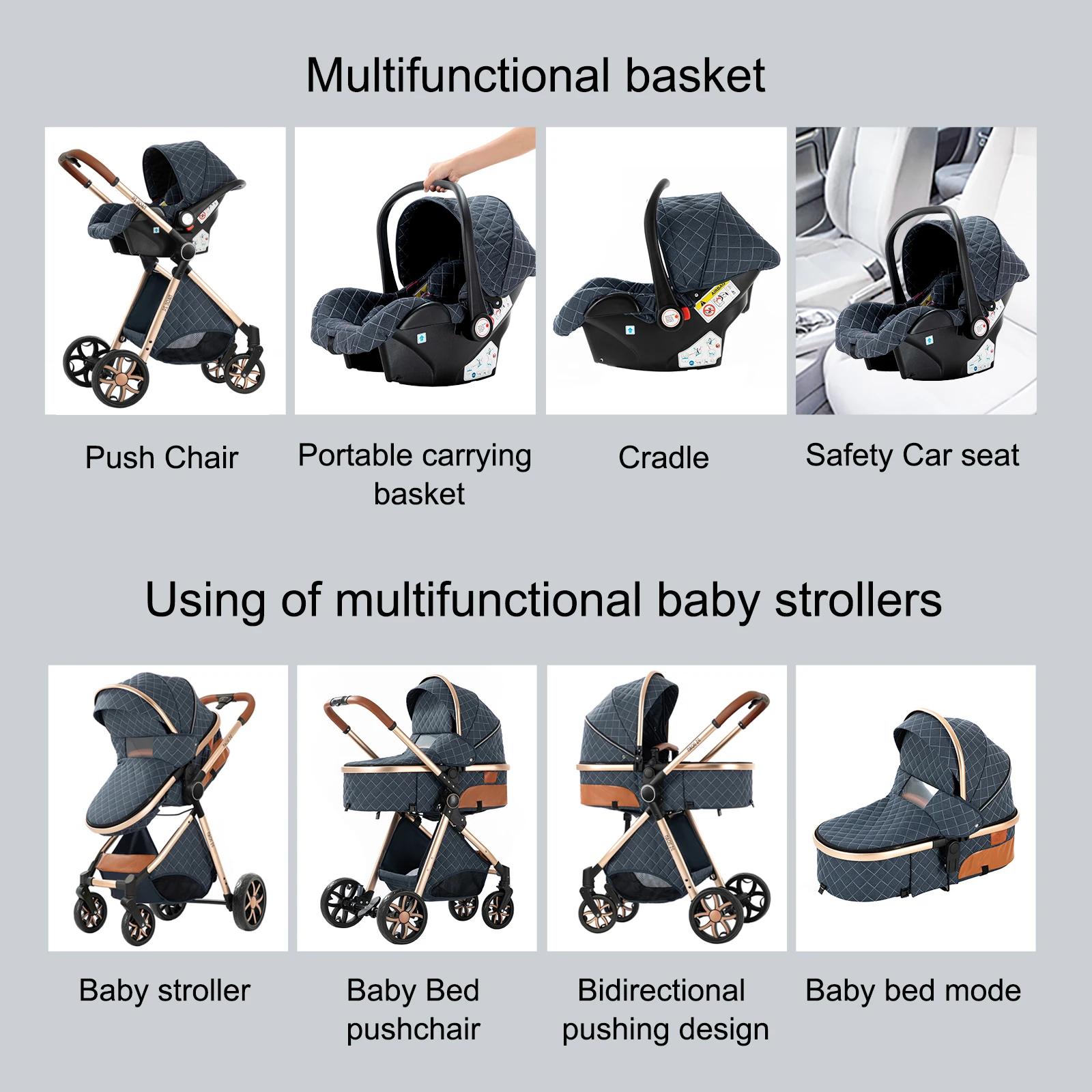 Poussette légère et portable pour bébé, système de voyage avec siège inclinable et panier de rangeme