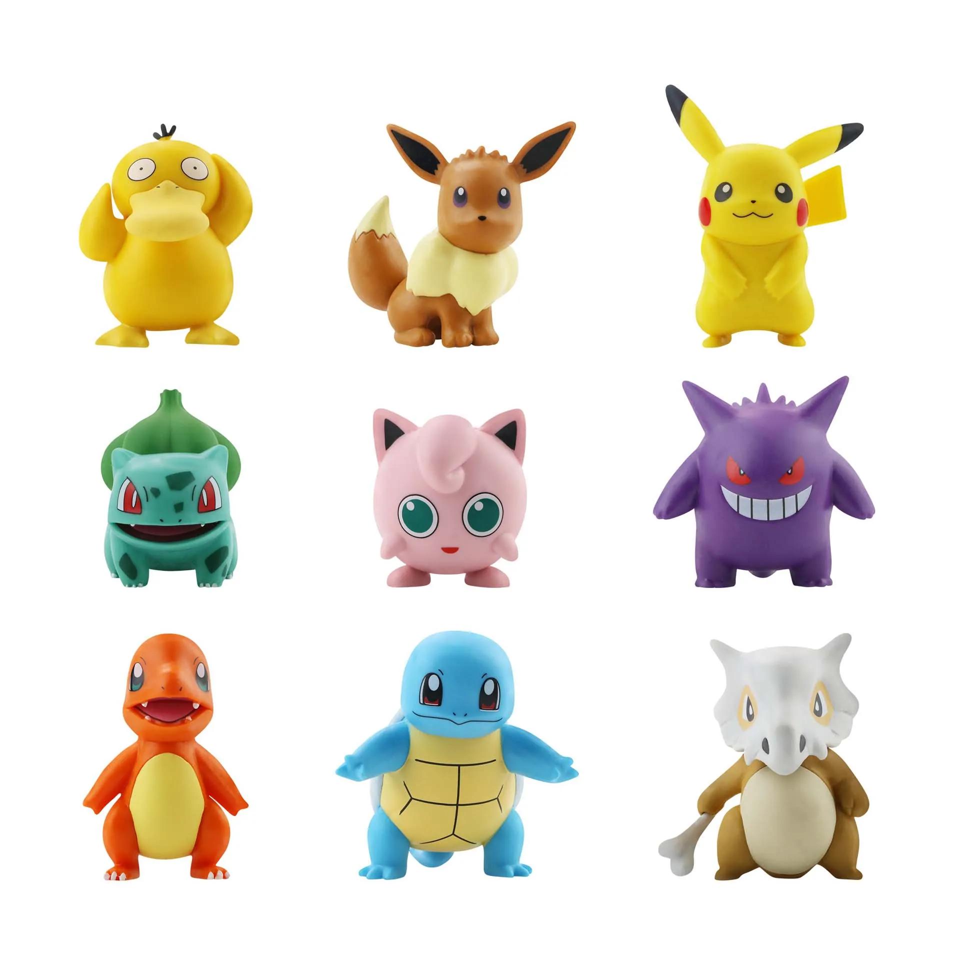 Figurines d'action Pokemon Pikachu, jouets, modèle Charmander, Psycanard, écureuil, Jigglypuff, Bulb