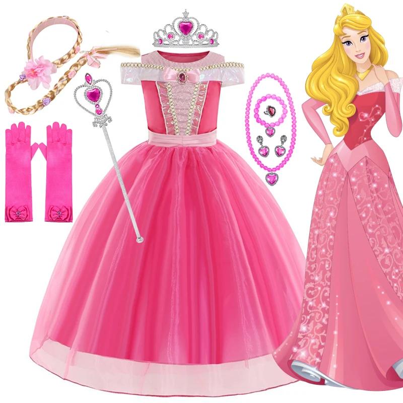 Robe Disney La Belle au Bois Dormant Aurora pour filles, déguisement fantaisie pour fête d'anniversa