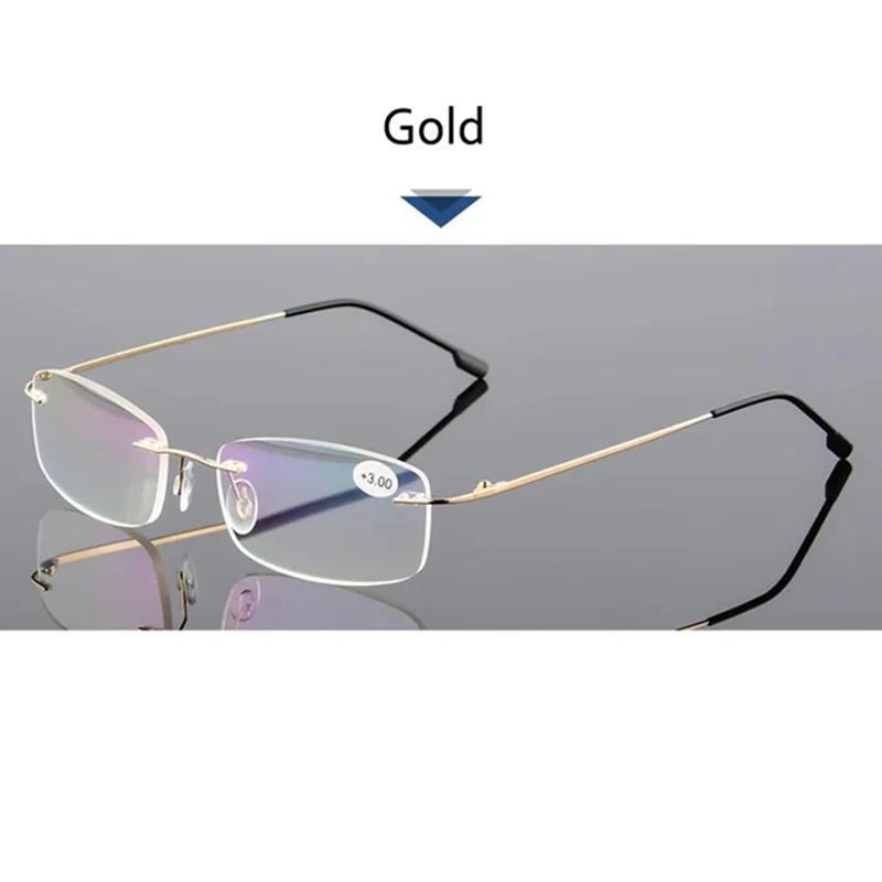 May Flower-Lunettes de lecture sans monture en titane pour hommes et femmes, blocage de la lumière b