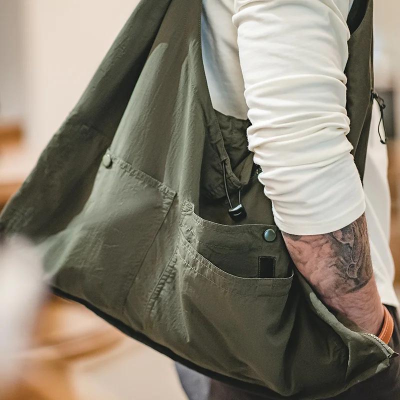 Maden-Sac de travail rétro multi-poches pour hommes, manteau en fibre de nylon, sac fonctionnel pour