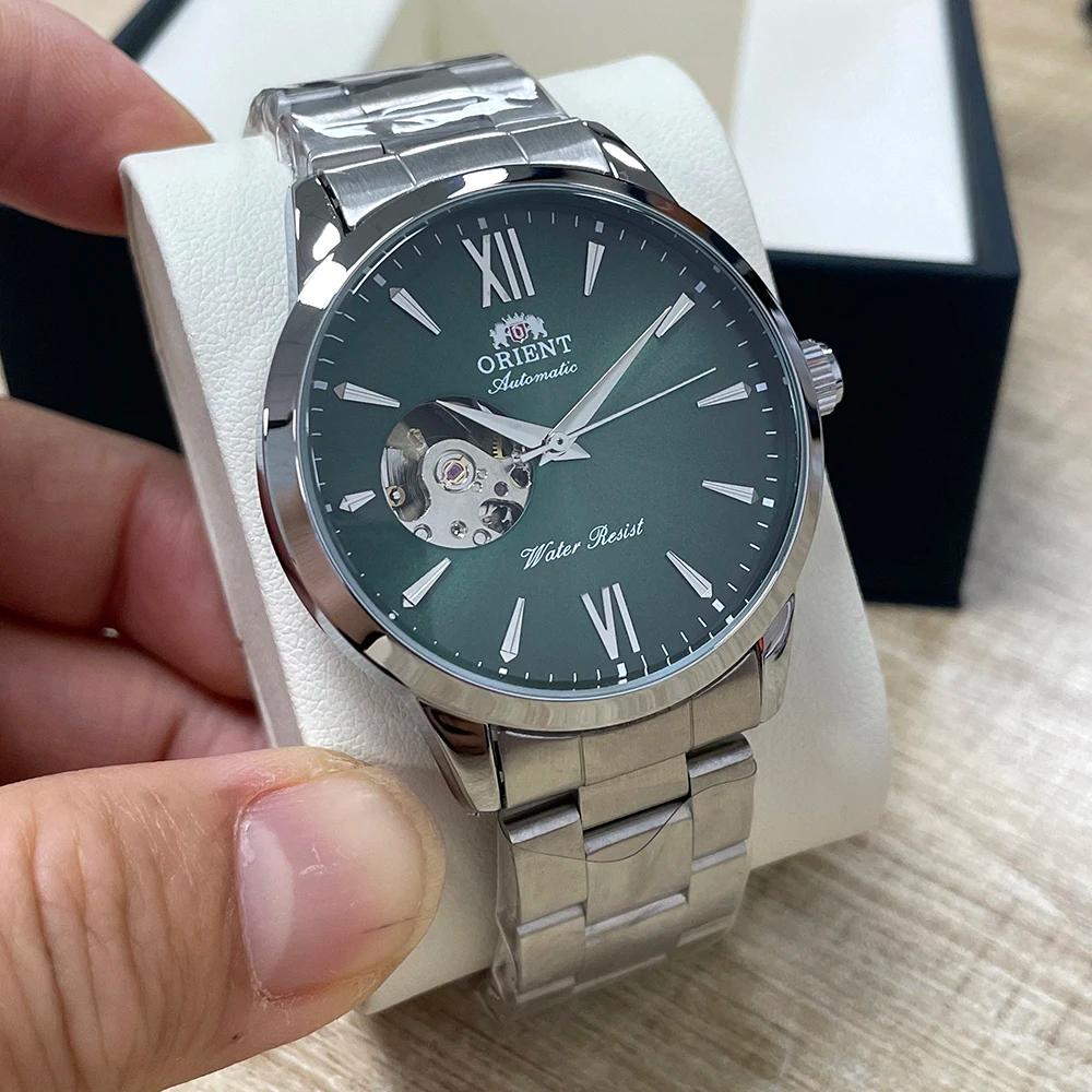 Orient – montre automatique à cœur ouvert pour hommes, cadran bleu, bracelet en acier inoxydable, te