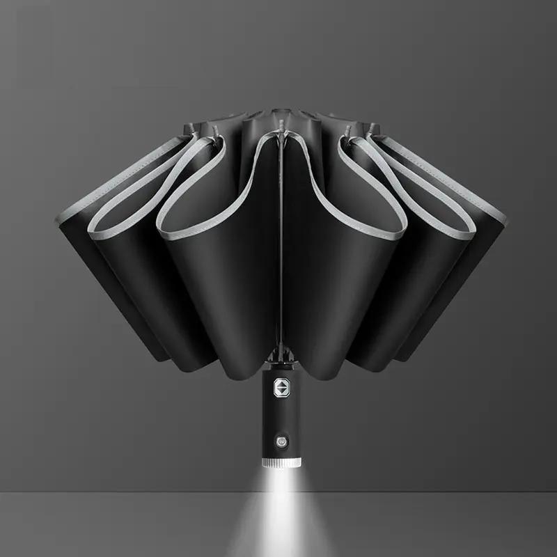 Nouveau parapluie d'ouverture et de fermeture automatique parapluie éclairé par LED parapluie Commer