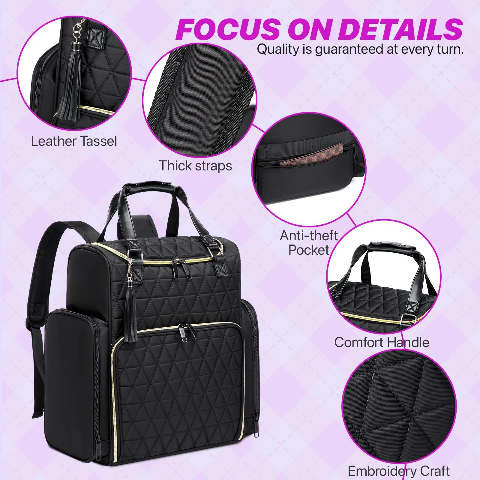 Sac à dos organisateur de vernis à ongles, multi-compartiments, pour accessoires de manucure, outils