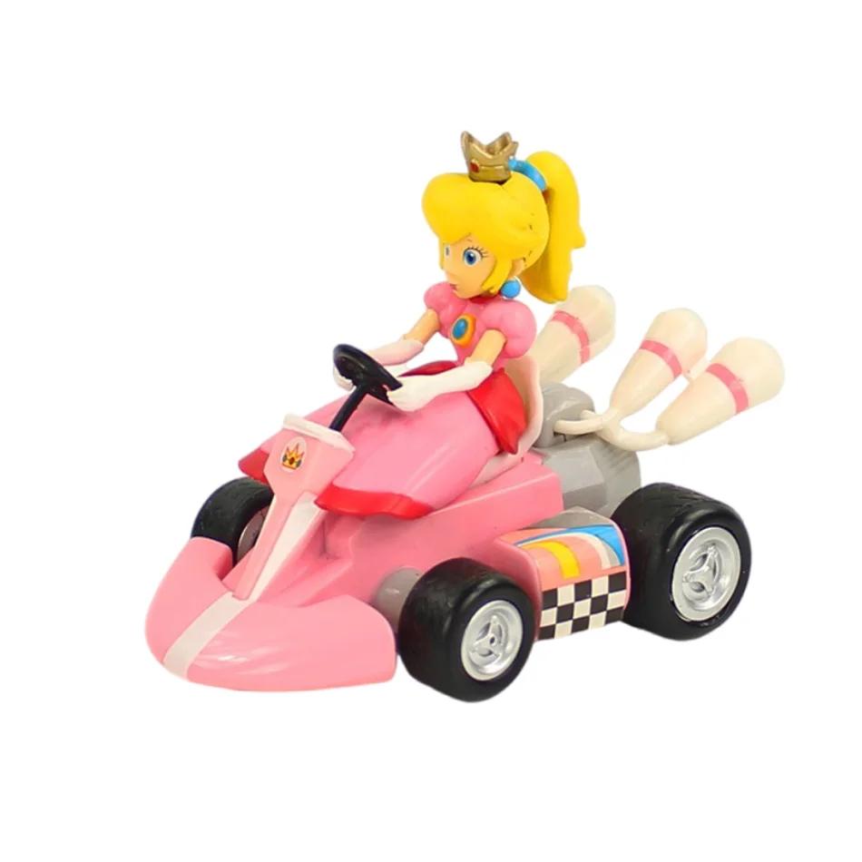 Super Mary série Karting Mario Bros Luigi Yoshi âne Kong figurine jouets retirer voiture 12.5*8*9 cm