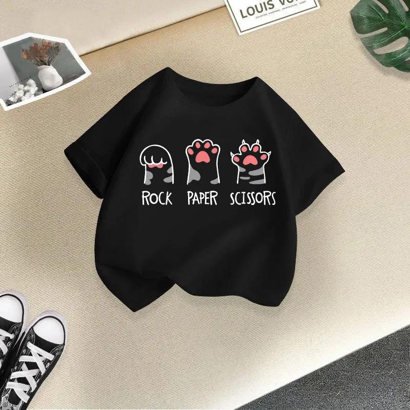 T-shirt à manches courtes et col rond pour bébé fille, vêtement d'été tendance, couleur bonbon, impr