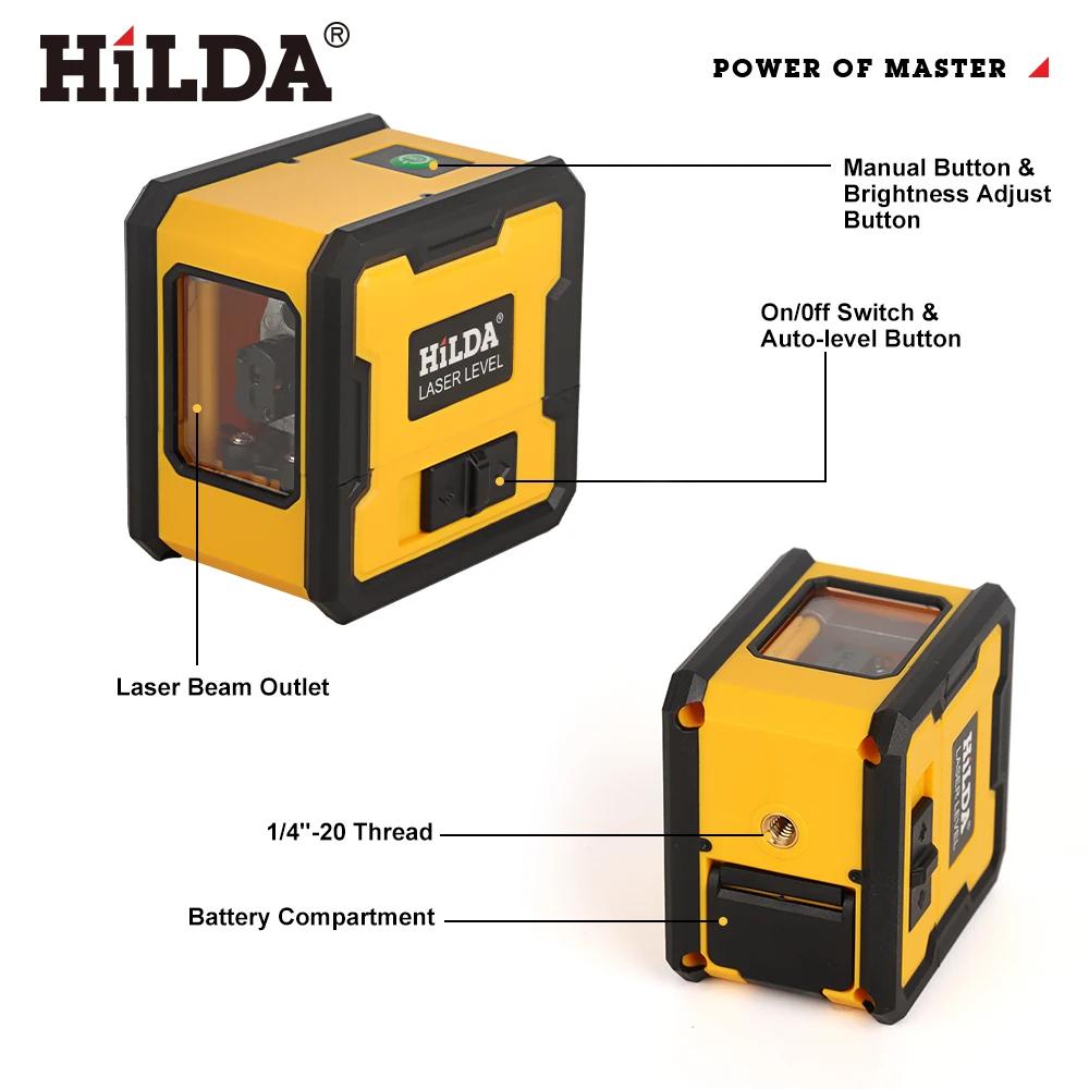 HILDA niveau Laser 2 lignes avec aimant sur le dos auto-nivelant nivellement automatique puissant ni