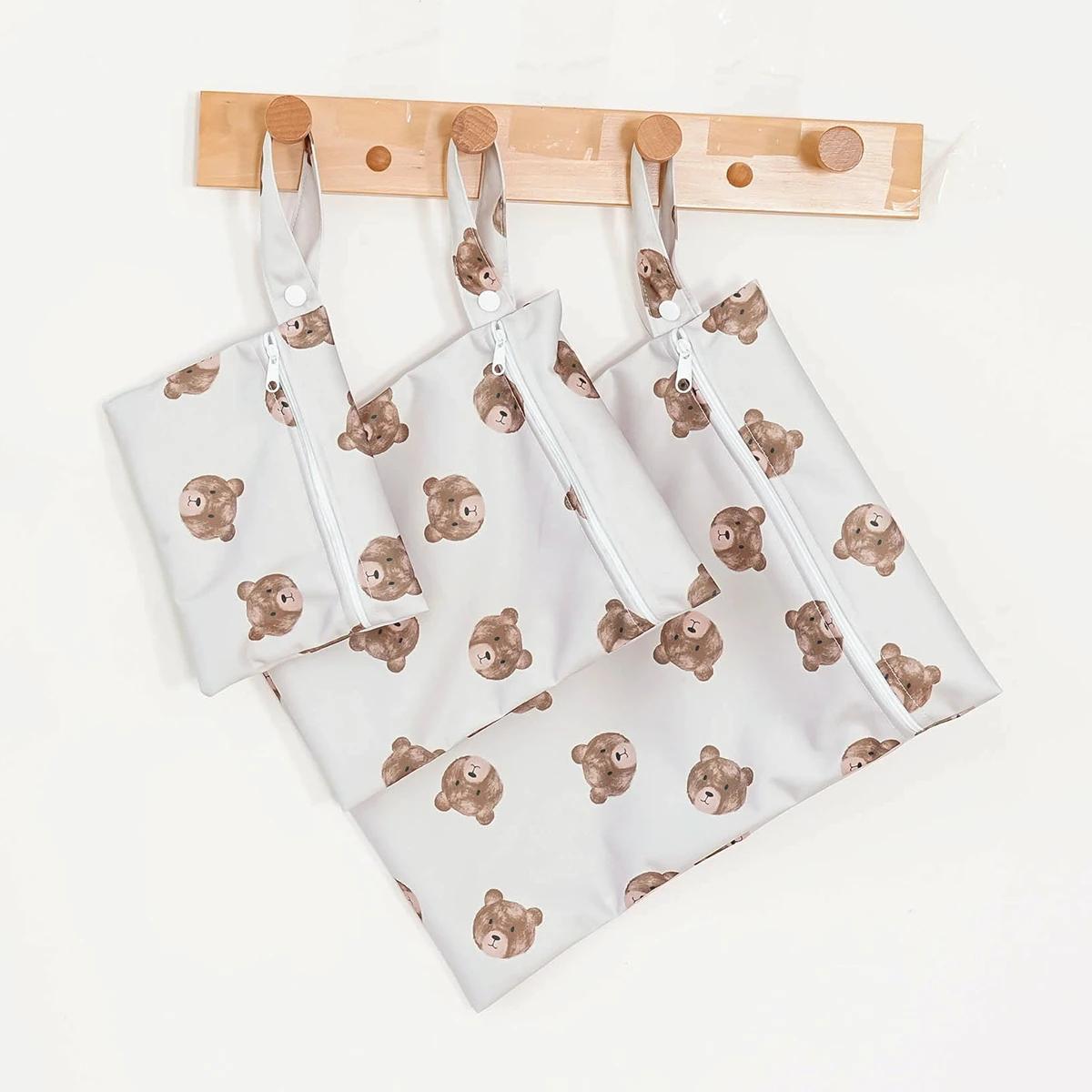 Elinfant 3 pièces sac sec et humide Portable pour maillots de bain, sacs à couches imperméables pour