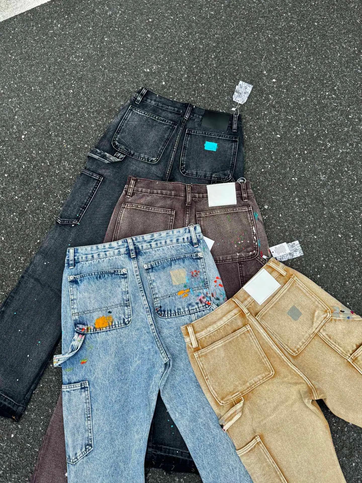 Jean évasé délavé et salissé style rétro GPT de qualité supérieure 2025 pour homme – Pantalon en den